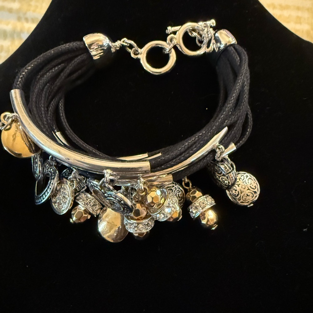 Chic Black and Silver Charm Bracelet NWOT